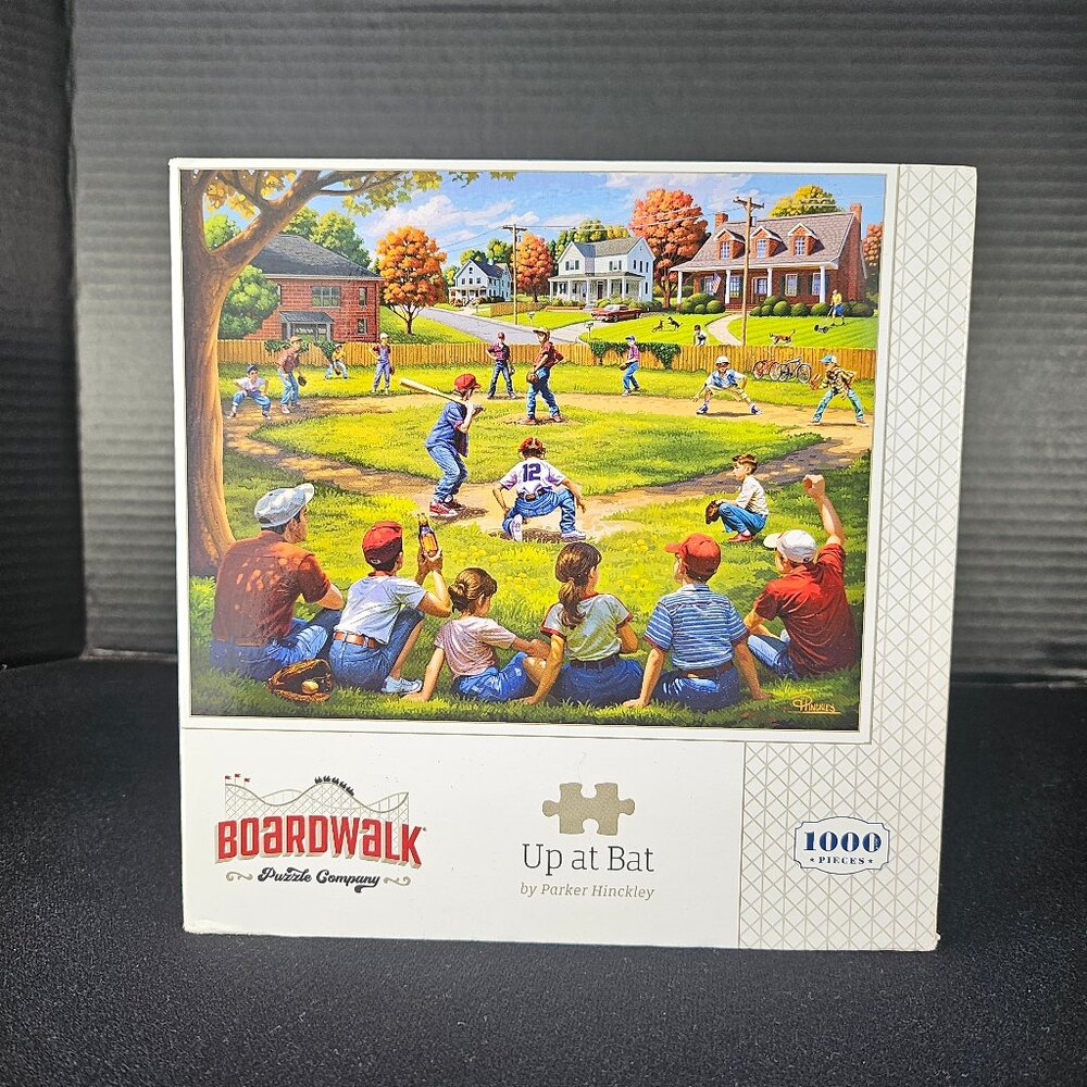 Brand New Boardwalk Puzzle Co "Up At Bat" One Thousand Pieces by Parker Hinckley